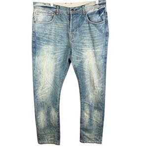 Workers & Travelers Jeans Mens 36 Blue Selvedge Denim Lot 092-01 Button Fly